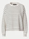 Women's Long Sleeve Striped Beige Blouse