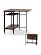 Collapsible Wooden Kitchen Table with Metal Frame Brown 75x80x75cm