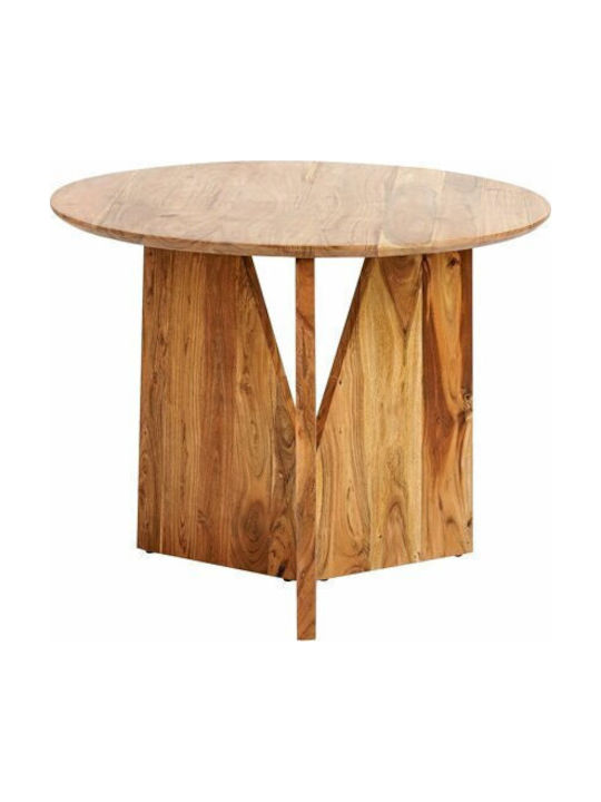 Berwyn 2168 Round Extendable Table Made of Solid Wood Light Wood Color 79x79cm