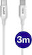 Buddi USB 2.0 Cable USB-C male - USB-C 100W Λευκό 3m