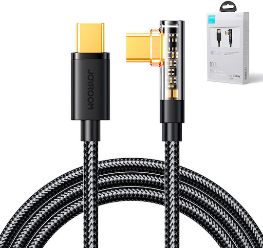 Joyroom Angle (90°) / Braided USB 2.0 Cable USB-C male - USB-C 100W Μαύρο 1.2m 9437