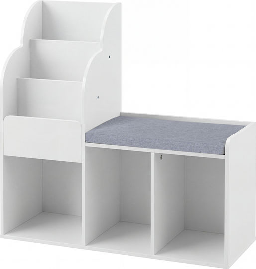 Holz Boden Bücherregal Weiß 81.5x29.5x80cm