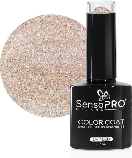 Sensopro Milano Ojă Pentru Unghii Cu Gel Semi-Permanent 10ml 204 Ignite Auriu