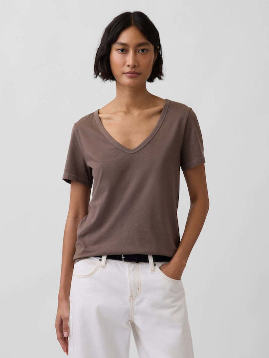 GAP Women's Cotton Short Sleeve Crop Top with V...
