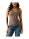 Damen Bluse Ärmellos Walnut Shell