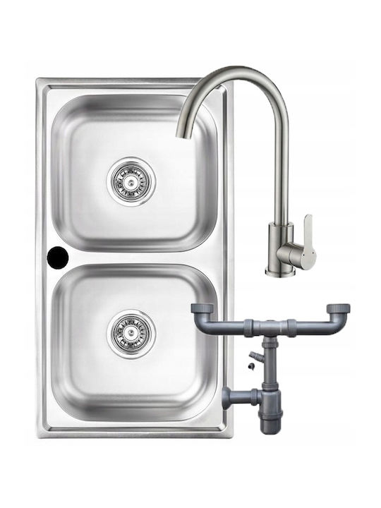 Kuchinox Ентегрен Кухненски Мивка Inox със Смесител Дължина 78xШирина 43см Сива