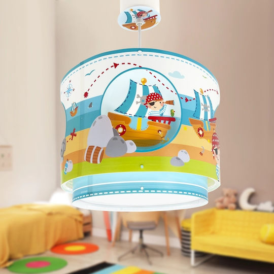 Ango Pirate Island Single-Light Kids Ceiling Light Pendant Plastic 15W E27 Light Blue