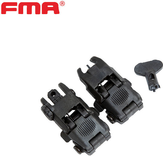 Σκοπευτικά Πτυσσόμενα Εμπρός & Πίσω Fma Back Up Sights Fbus Black