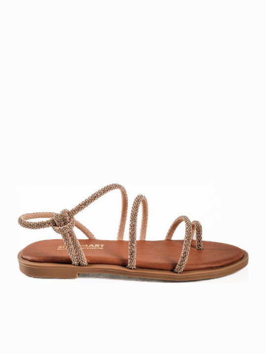 The Shoemart Γυναικεία Σανδάλια Χρυσά