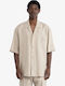 Short Sleeve Linen Shirt Beige