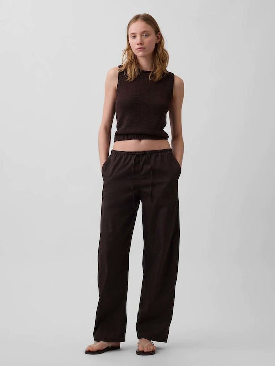 GAP Pantaloni Dama Din Țesătură Cu Elastic Terr...