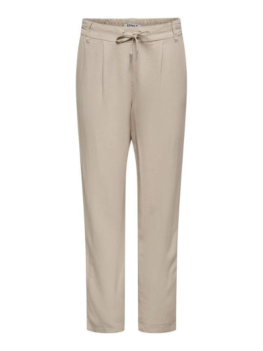 Only Women's Linen Trousers in Loose Fit Oxford...