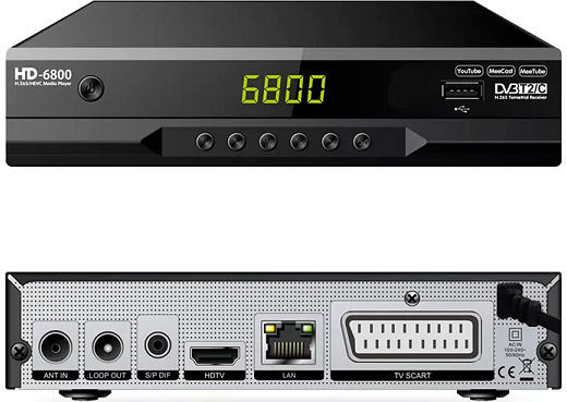 Dvb-t2 H.265 HD6800 Ψηφιακός Δέκτης Mpeg-4 Σύνδεσεις SCART / HDMI / USB