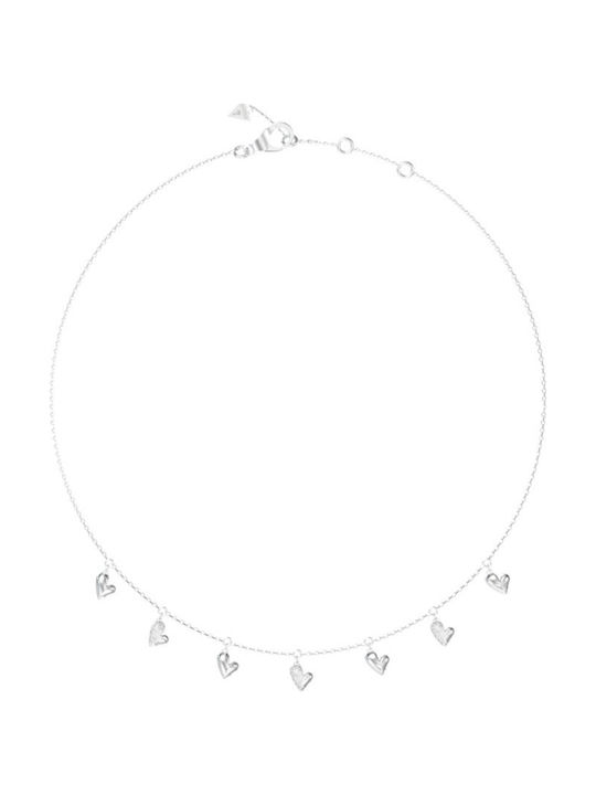Guess Halskette mit Herzmotiv aus Vergoldetem Stahl mit Zirkonia