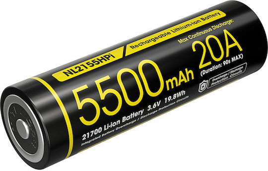 NiteCore Hpi Επαναφορτιζόμενη Μπαταρία 21700 5500mAh 3.6V