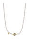 Oxette Necklace Eye Made of Gold Plated Silver with Pearls and Zircon