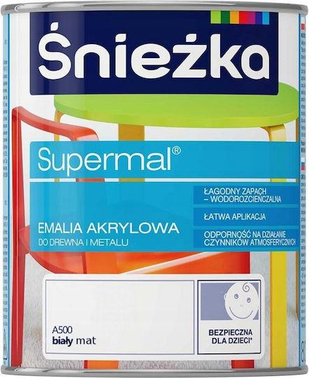 Śnieżka Eko Supermal Акрилен Емайл Бял Мат 0.8л