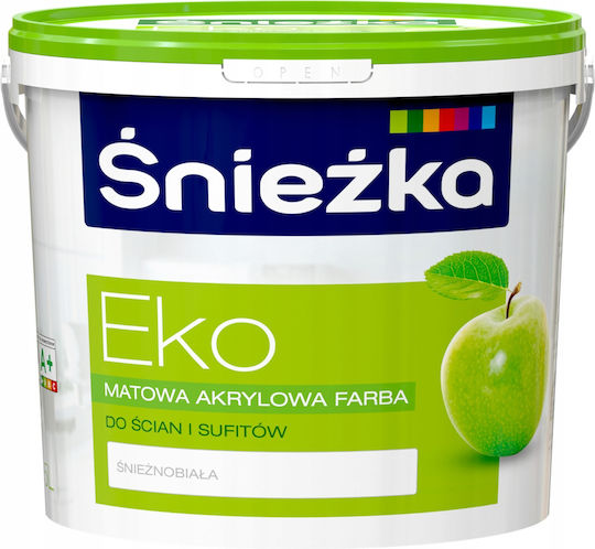 Śnieżka Eko White Acrylic Paint Hypoallergenic Walls Ceilings 5l