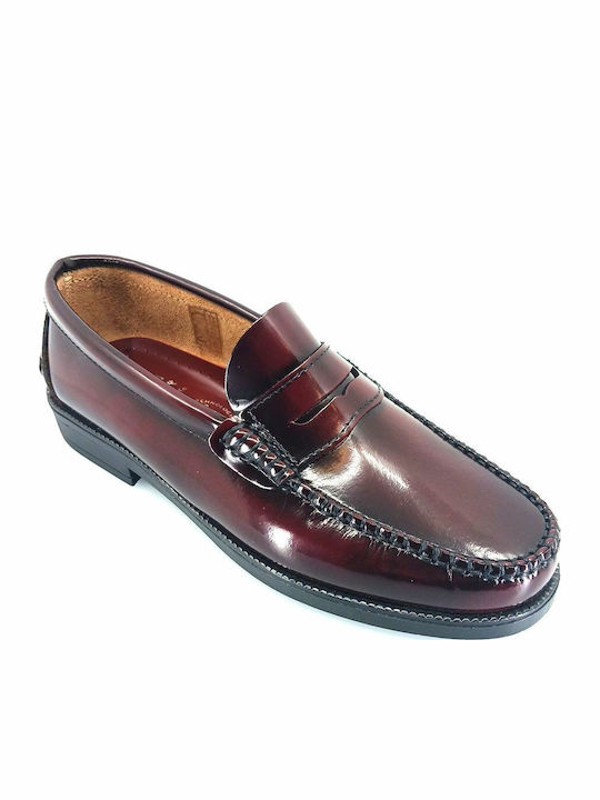 Δερμάτινα Ανδρικά Loafers σε Μπορντό Χρώμα