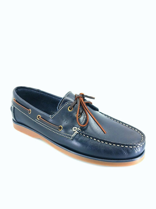 Leder Herren Bootsschuhe in Blau Farbe