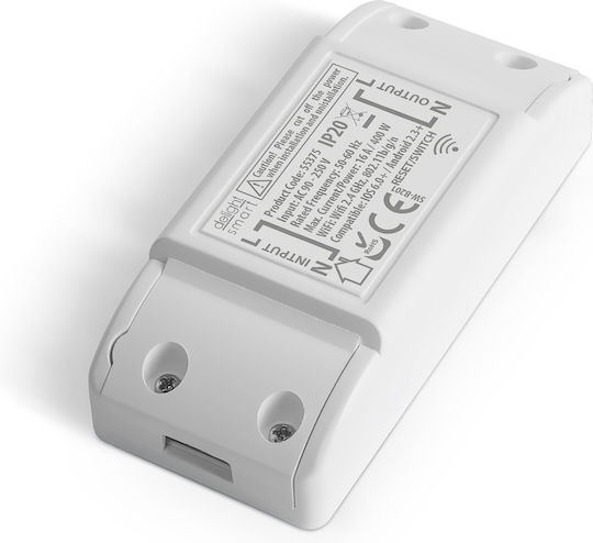 Comutator Inteligent Wi-Fi 16A 90-250V Compatibil Alexa Google Home Control Prin Aplicație Alb