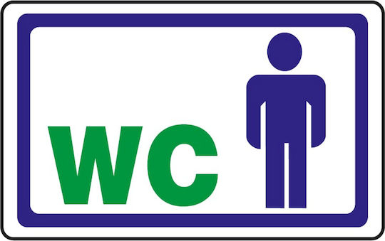 Τουαλετα Ανδρων Wc Men Αυτοκολλητο Pvc Λευκο 7x11.5 Infosign 59104