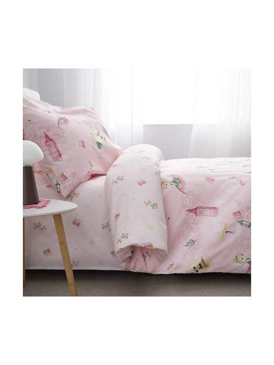Vesta Home Σεντόνι Μονό Βαμβακερό Pixi Pink 170x260cm