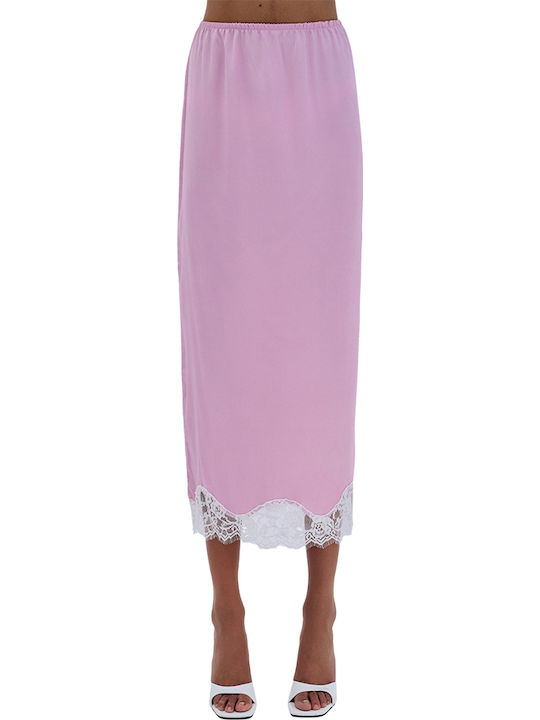 Satin Maxi Skirt Baby Pink