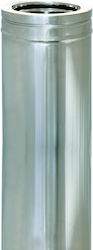 Double Wall Stainless Steel Chimney Pipe 0.25 Meters Aisi 304 Ba Ø100-150 Inoxshell Double Wall Stainless Steel Chimney Pipe 0.25 Meters Aisi 304 Ba Ø100-150 Inoxshell