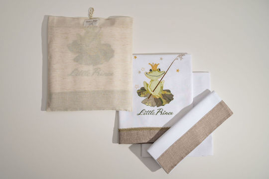 Raison D' Etre Baby Sheets Cradle Cotton Set Prince Charming Ecru 70x110cm 3 Pieces