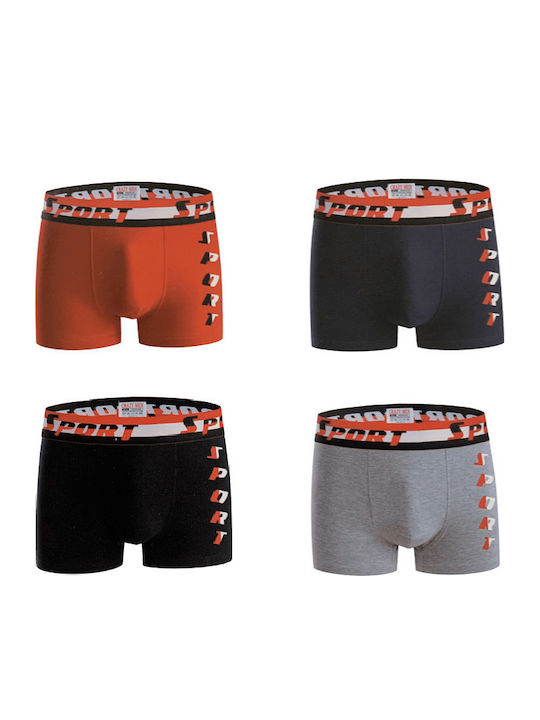 Herren Boxershorts Schwarz mit Mustern 4er Pack