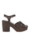 Damen Sandalen Braun Leder