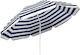 THerianos Striped Beach Umbrella Diameter 2m Blue
