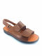 Leder Herrensandalen in Schwarz Farbe