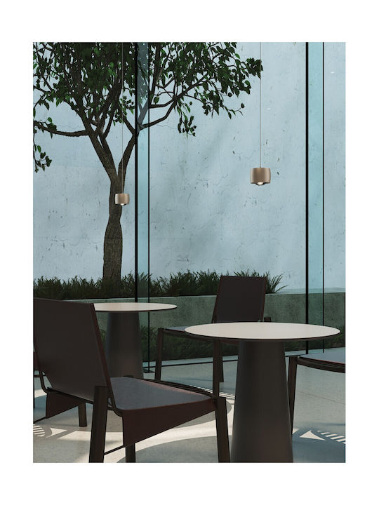 VK Lighting Κρεμαστό Φωτιστικό Μπρούτζινο LED με Θερμό Λευκό Φως