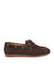 Leather Women's Boat Shoes In Brown Colour