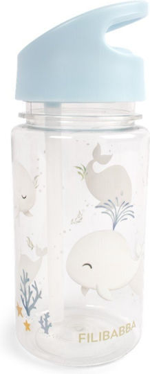 Filibabba Kids Plastic Water Bottle With Straw Transparent 400ml