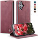 Caseme 013 iPhone 16 Ретро Кожен Калъф Книга Че...