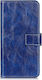 Tel1 Xiaomi Mi Note 10 Lite Retro Crazy Horse Texture Book Case Blue