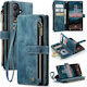 Caseme C30 Samsung Galaxy S26 5g Card Slots Zipper Wallet Leather Case Blue