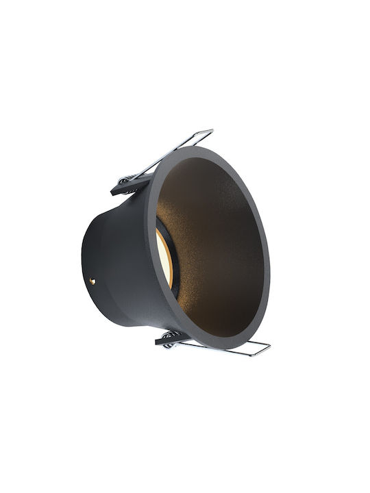 VK Lighting Metallic Recessed Spot with GU5.3 Socket Black 9x9cm