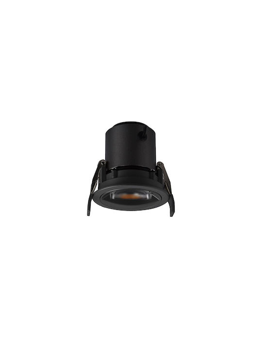 VK Lighting Μεταλλικό Χωνευτό Σποτ με Ενσωματωμένο LED και Φυσικό Λευκό Φως Μαύρο 8.4x8.4εκ.