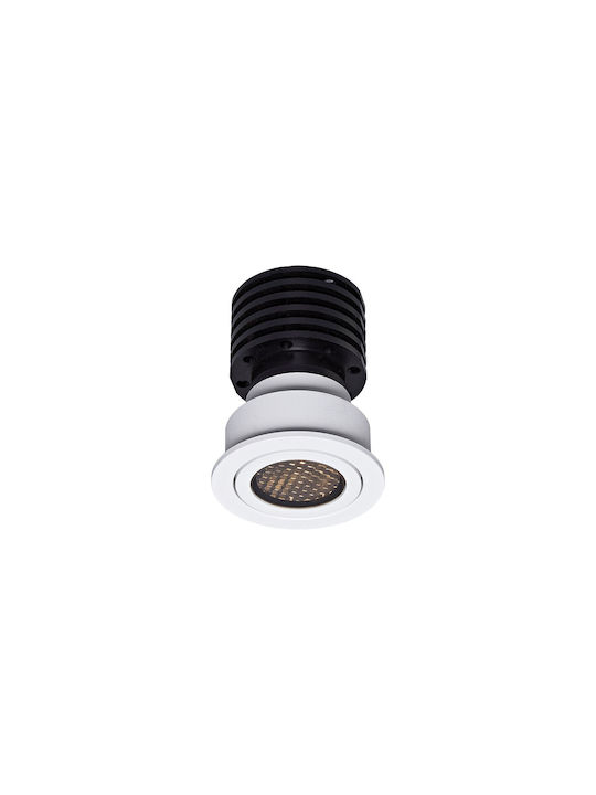 VK Lighting Metallic Recessed Spot with Built-in LED and Natural White Light White 6.2x6.2cm