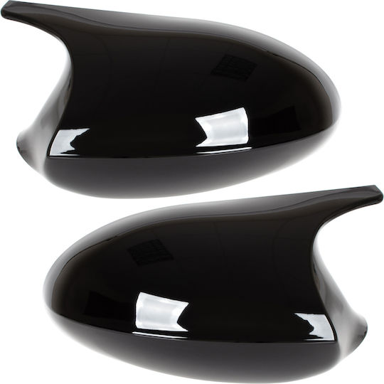 Bmw 3 E90 E91 E92 E93 05-09 Mirror Cover Black Glossy Left + Right 2 Pcs Set