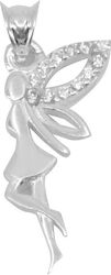 Pendant Jolie Silver 925 Silver Fairy Design Stones 1.6 G 25x10 Mm