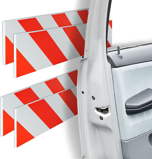 Set 4 Car Door Protectors Relaxdays Red White 10x1.5x50 Cm