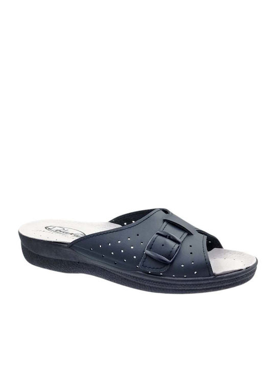 Il Mondo Anatomic Leather Women's Slippers Blue