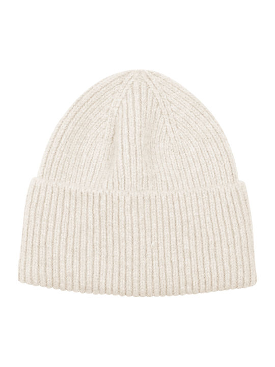 Beanie Γυναικείος Σκούφος Πλεκτός σε Εκρού χρώμα