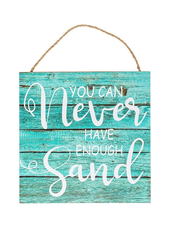 Zmart Imports Hanging Wall Decor Turquoise Wooden 30x30cm