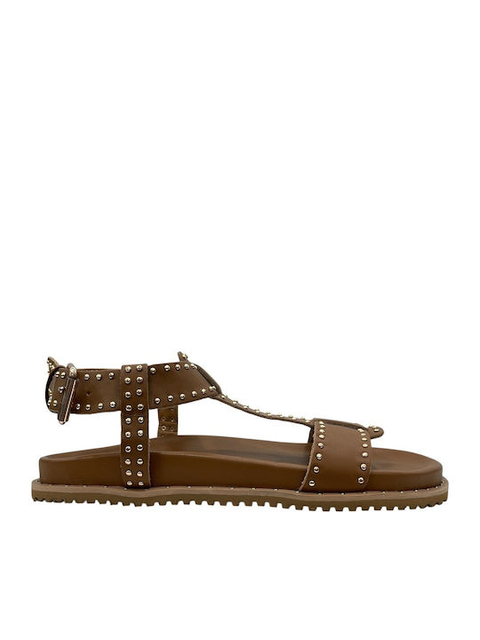 Studio Mode Flache Damen Sandalen Braun